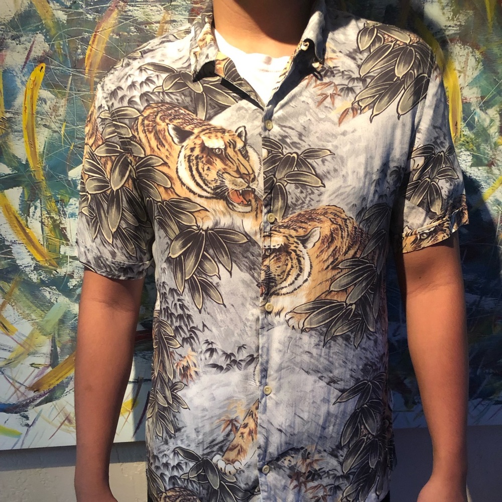 All saints tiger button down